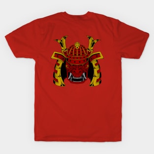 samurai's head and demon's face T-Shirt